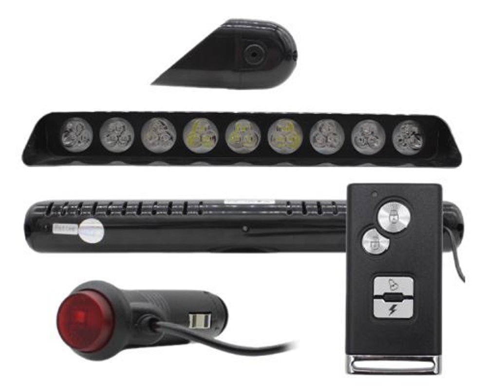 Мигалка-планка-стробоскоп Красно-Синяя-Белая 12-24V 27LED с пультом (365*90*45) (STROB-F27) (1шт)