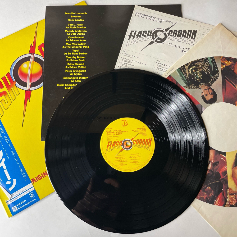 Винтажная виниловая пластинка LP Queen Flash Gordon (Музыка к Кинофильму Soundtrack Music) (Япония 1980) (Оби)