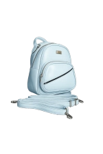 Рюкзак- сумка экокожа голубая QOZA женская
