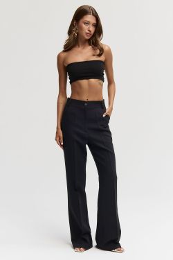 Брюки костюмные прямые черного цвета