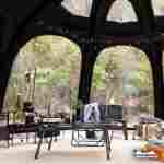 Пневмокаркасная юрта «Гармония» 5×5×2,5 м — для глэмпинга из ПВХ, чёрная