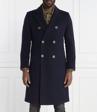 Хлопковое пальто miroy2341 HUGO - темно-синий(50500094)