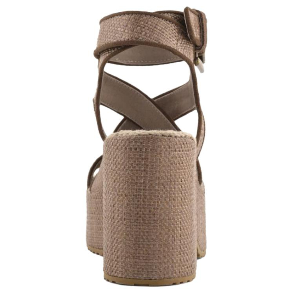 MOU Raffia Platform One Strap Sandals 3.5cm Women"s Brown