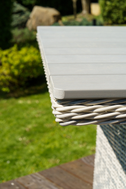 Обеденный лаунж-стол из искусственного ротанга ВЕНЕЦИЯ 180 (серый)