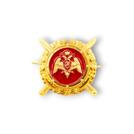 Эмблема ( Знак ) Петличная ( Петлица ) ФСВНГ ( Росгвардия ) РФ Нового Образца Золотистая