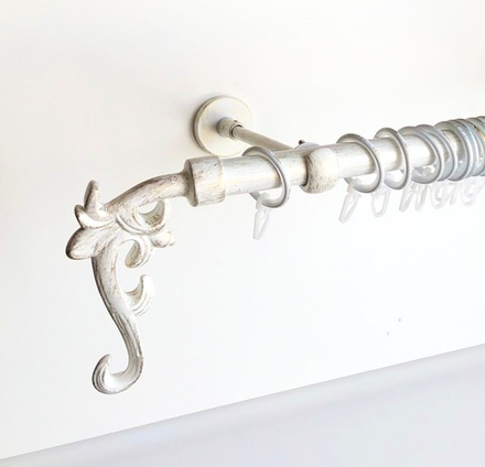 Карниз кованый для штор "Лиана" d20 мм однорядный, цвет белое золото