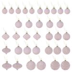 Шары елочные НАБОР 35 предметов "Зефирки", пластик, софт-тач, молочный, ЗОЛОТАЯ СКАЗКА, 592588