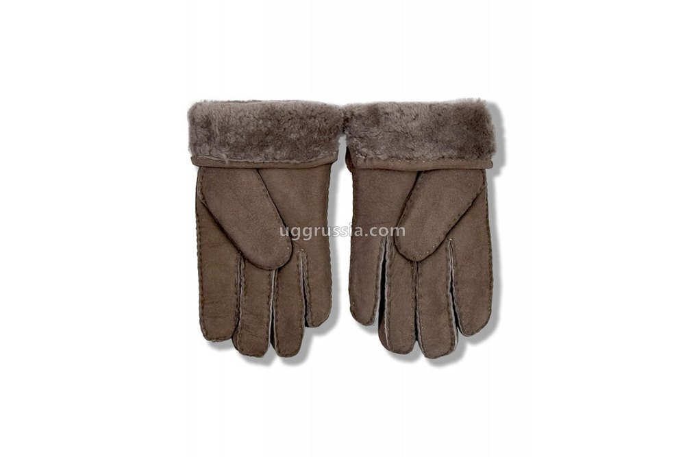 UGG Перчатки Кожаные Мужские Коричневые