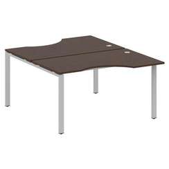 Metal System Рабочая станция криволинейная на П-образном м/к БП.РАС-СА-2.2 Венге Цаво/Металл Серый 1