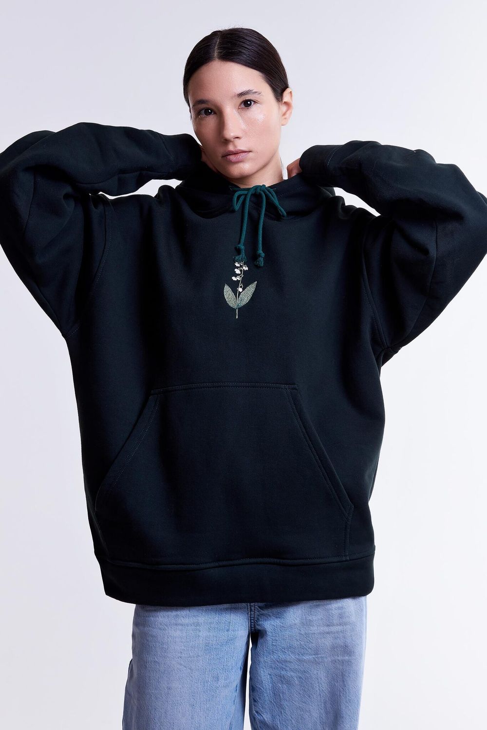 Худи Гербарий Ландыш Light Темно-зеленый