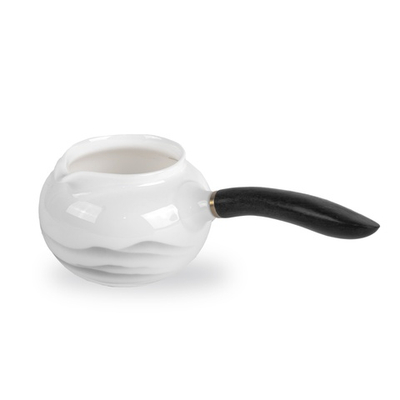 312130 Сливник (Чахай) ДЮНА  "Бараний жир" с боковой ручкой, 250мл, фарфор