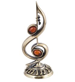Народные промыслы AM-4034 Фигурка «Мелодия» (латунь, янтарь)