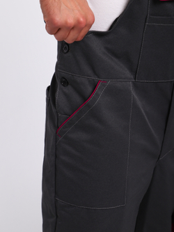 Полукомбинезон рабочий Гигант серый на лямках молния