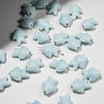 Бусина в форме рыбки, 19*15мм, голубая, глазурированный фарфор