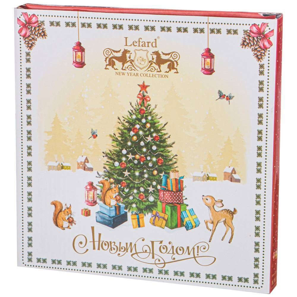 ТАРЕЛКА ЗАКУСОЧНАЯ LEFARD "ЕЛКА" 20,5 СМ КРАСНАЯ (КОР=18ШТ.)