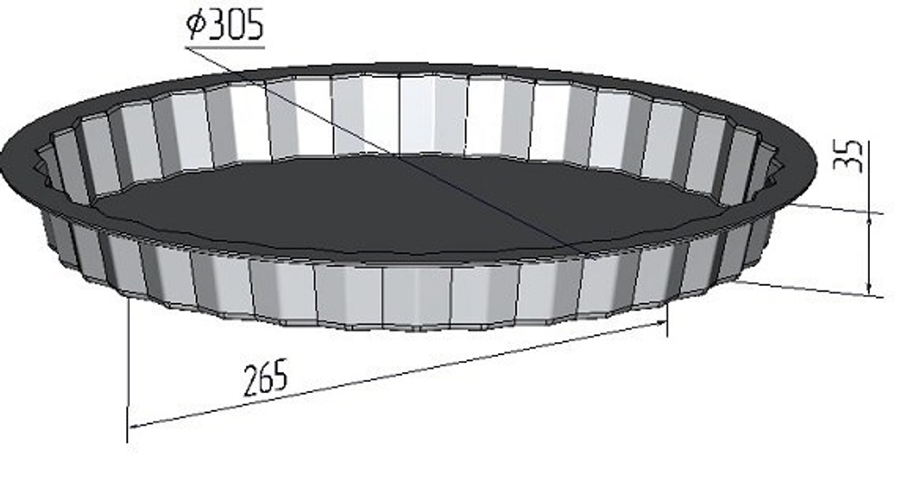 Форма для выпечки "Чизкейк" со съемным дном 305х35 мм