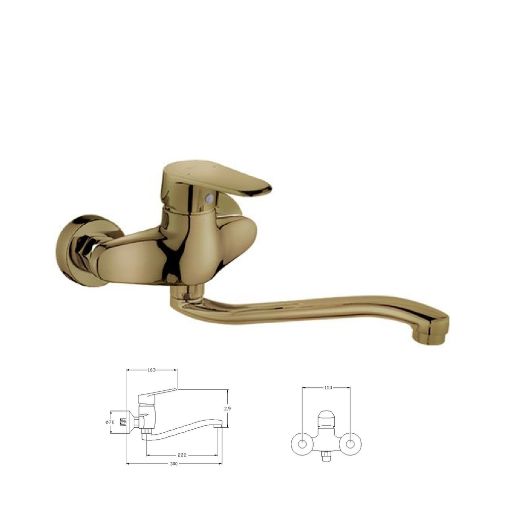 Смеситель DIVINO настенный БРОНЗА D4609-2