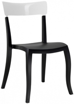 Стул пластиковый Papatya Hera-S, антрацит, белый