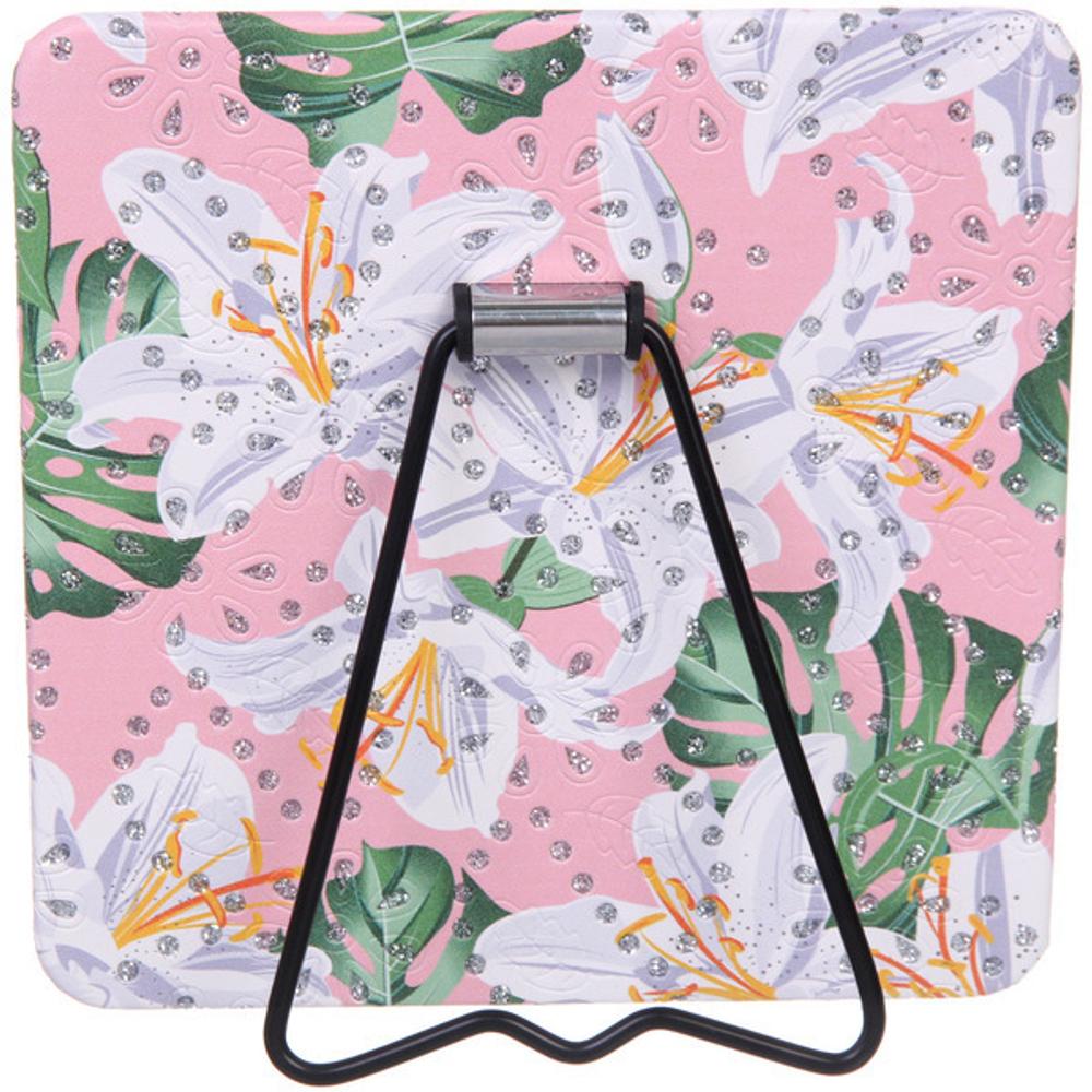 Зеркало настольное «ФРАТЕЛЛИ», лилии, 15*15см (коробка)