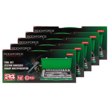 ( 5 K-T ) Набор инструментов 24пр. 1/2''( 6гр) RockForce RF-4245B-5 ( 5 K-T )