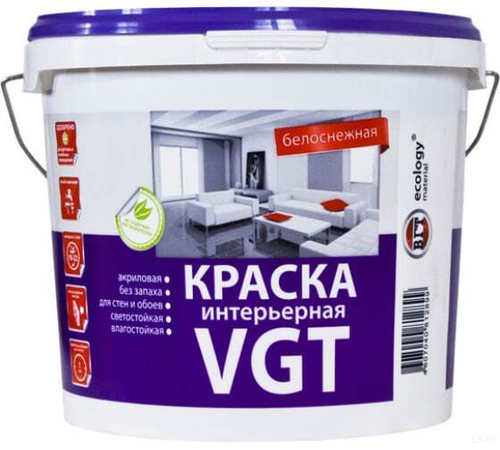 Краска В/Д 7кг интерьерная белоснеж В/Д-АК-2180 ВГТ