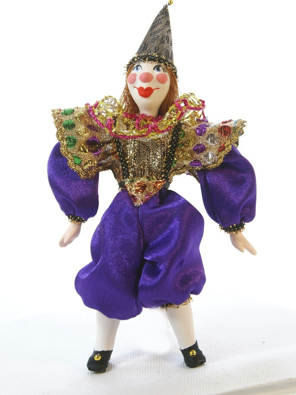 Кукла фарфоровая Клоун на елку