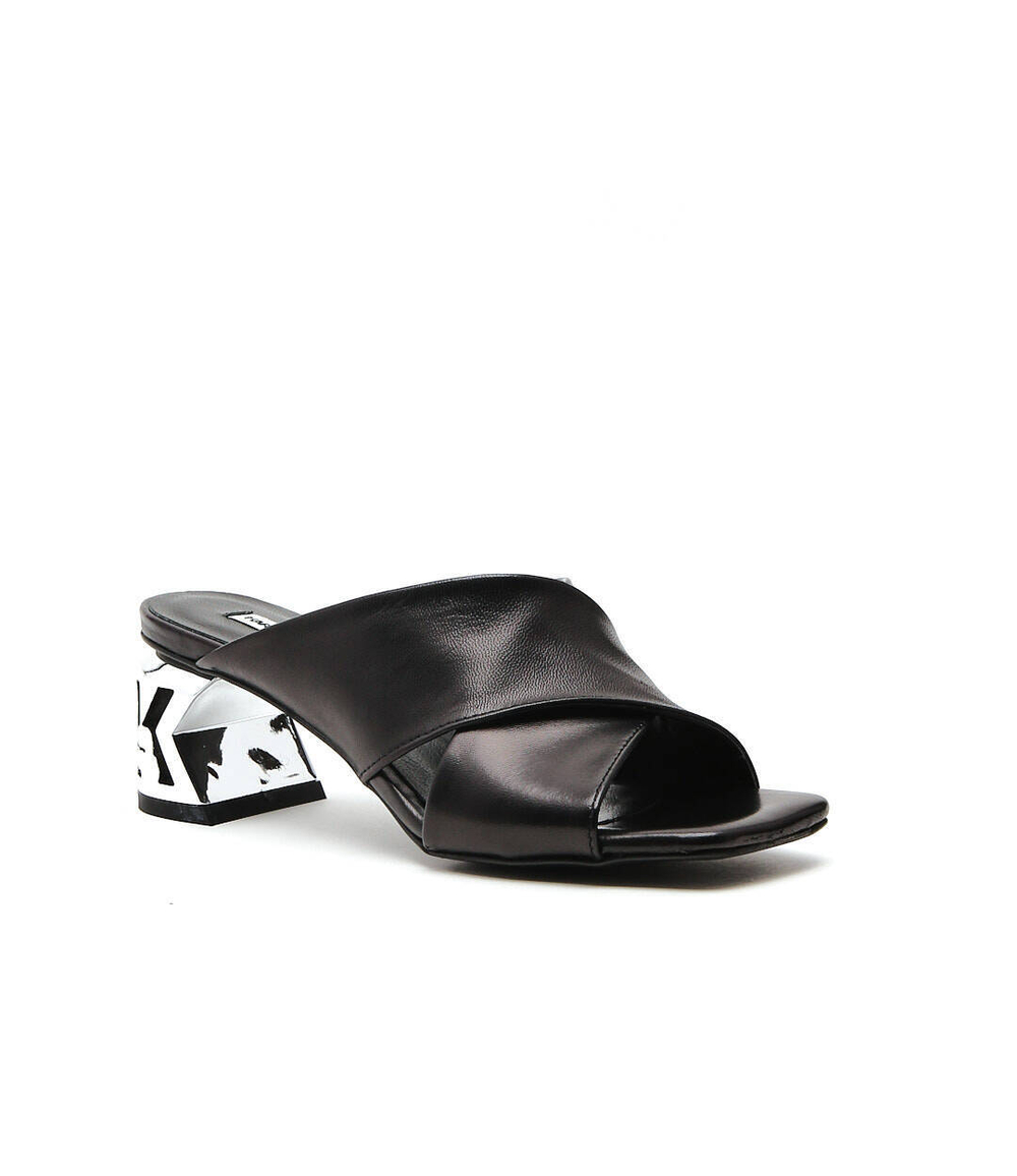 Кожаные шлепанцы Karl Lagerfeld - черный(KL30605)