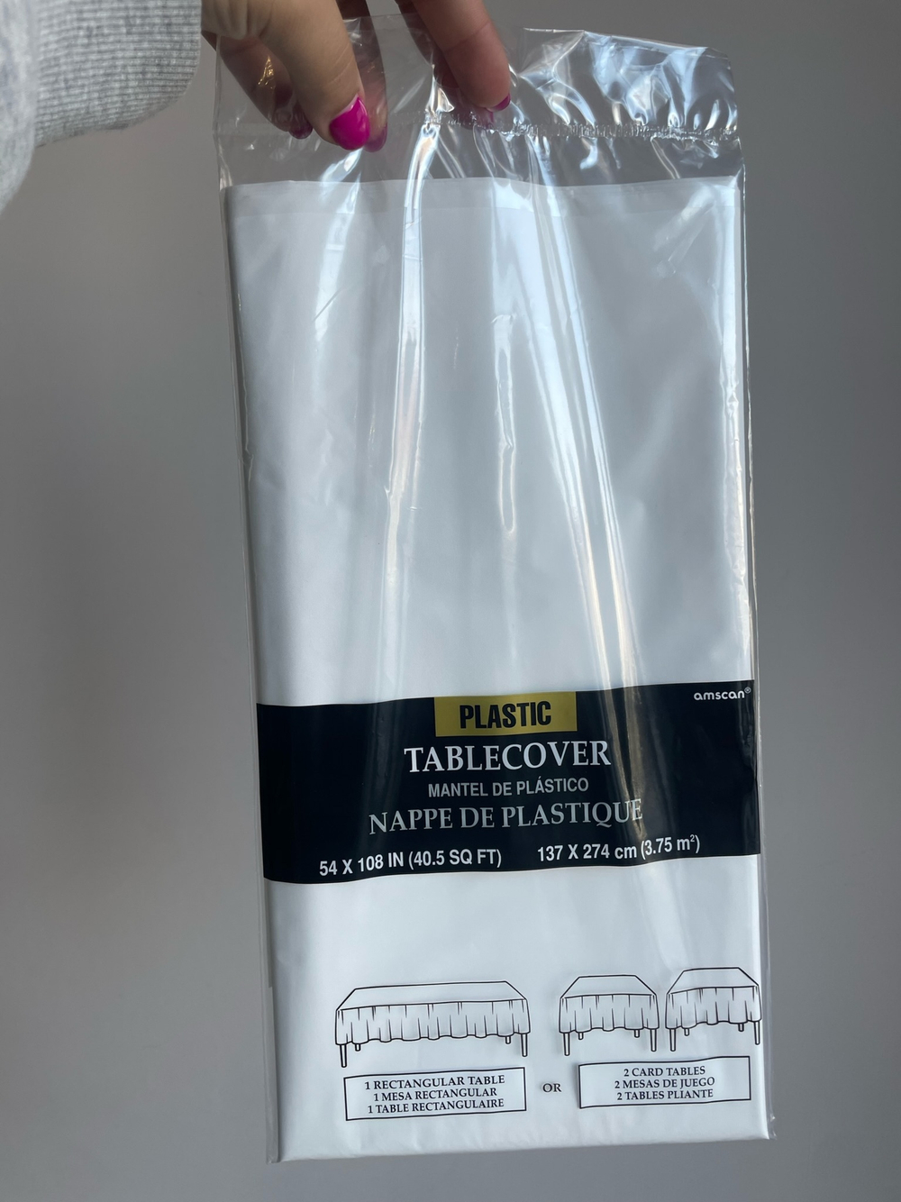 Скатерть п/э White (белый), 1,4х2,75 м/A.