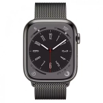 Apple Watch Series 8, 45мм, из стали цвета «графит», миланский сетчатый браслет