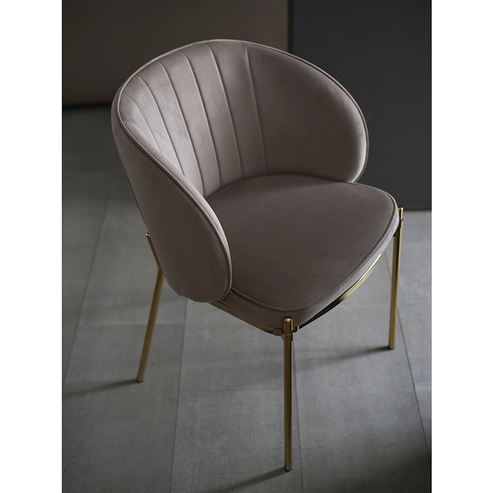 Стул Bergenson Bjorn Coral, велюр, серо-бежевый