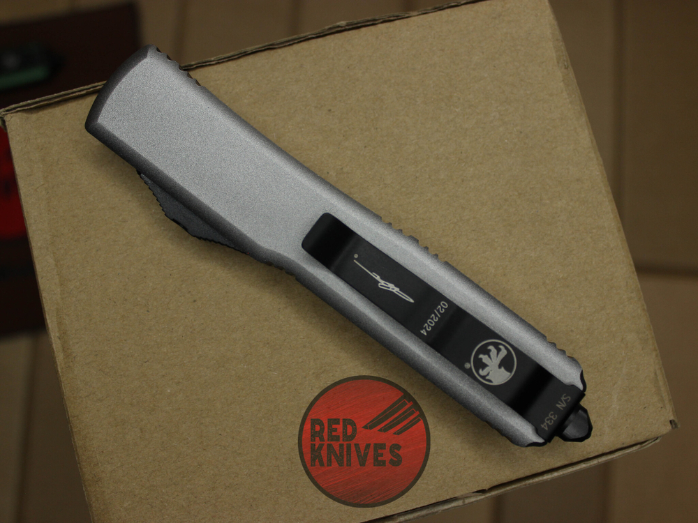 Нож Microtech Ultratech Tanto T/E A+++ - серая рукоять, клинок черный