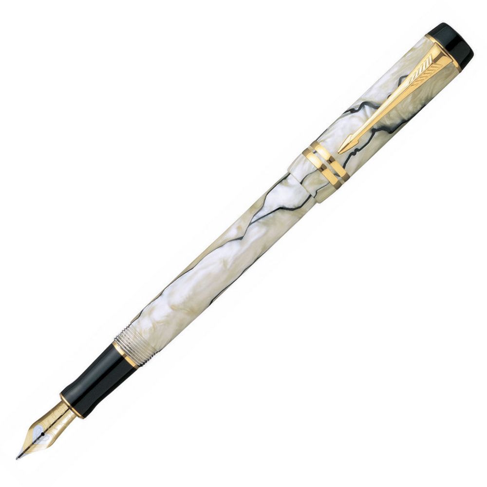 Parker Duofold F186 Internatinal Pearl & Black перо M (S0767480)
