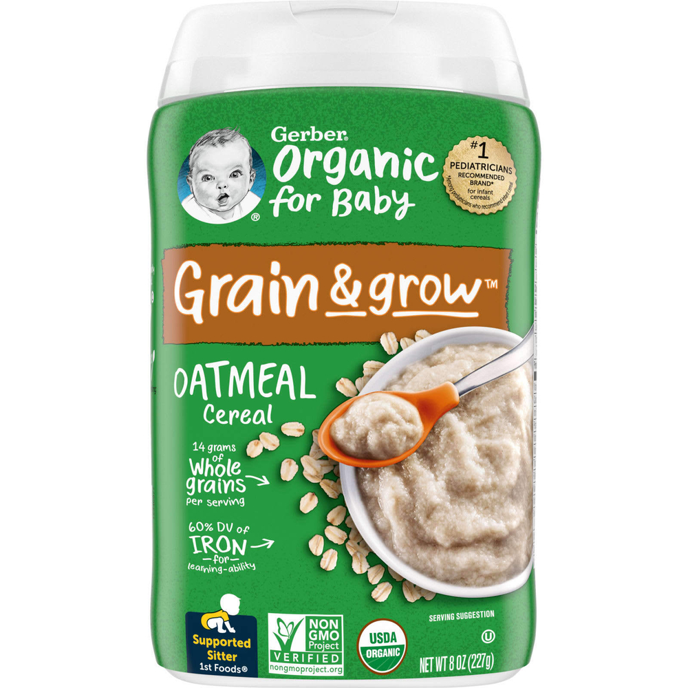 Gerber, 1st Foods, органическая овсянка, из одного вида злаков, 227 г (8 унций)