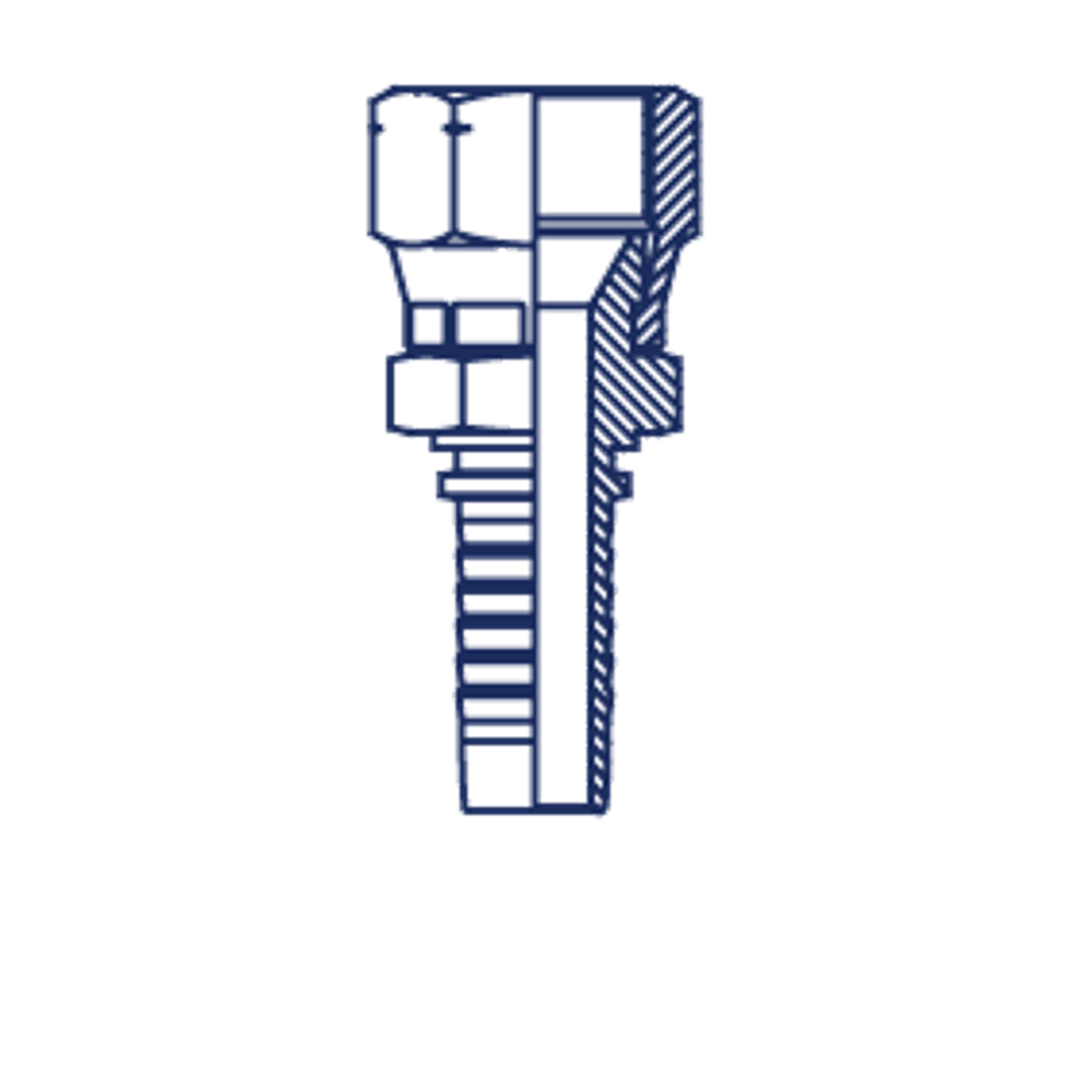 Фитинг DN 06 JIS 16x1.5 (2 шестигранника 22мм и 17мм)