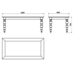 Стол обеденный 200х100 Лэйквью винтажный из массива сосны