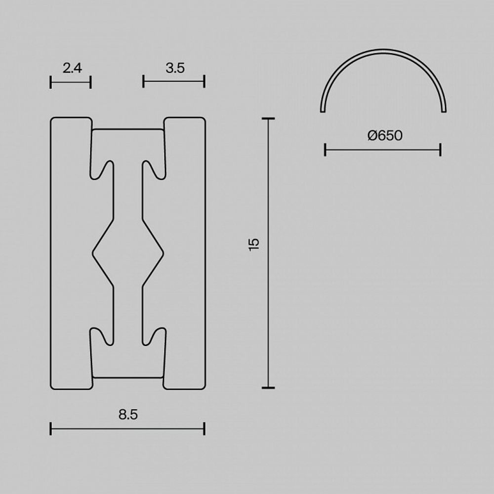 Трек накладной Maytoni Busbar trunkings Flarity TRX154-SR-D650-B
