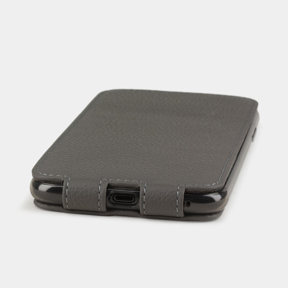 Чехол для iPhone XS Max из натуральной кожи теленка, серого цвета