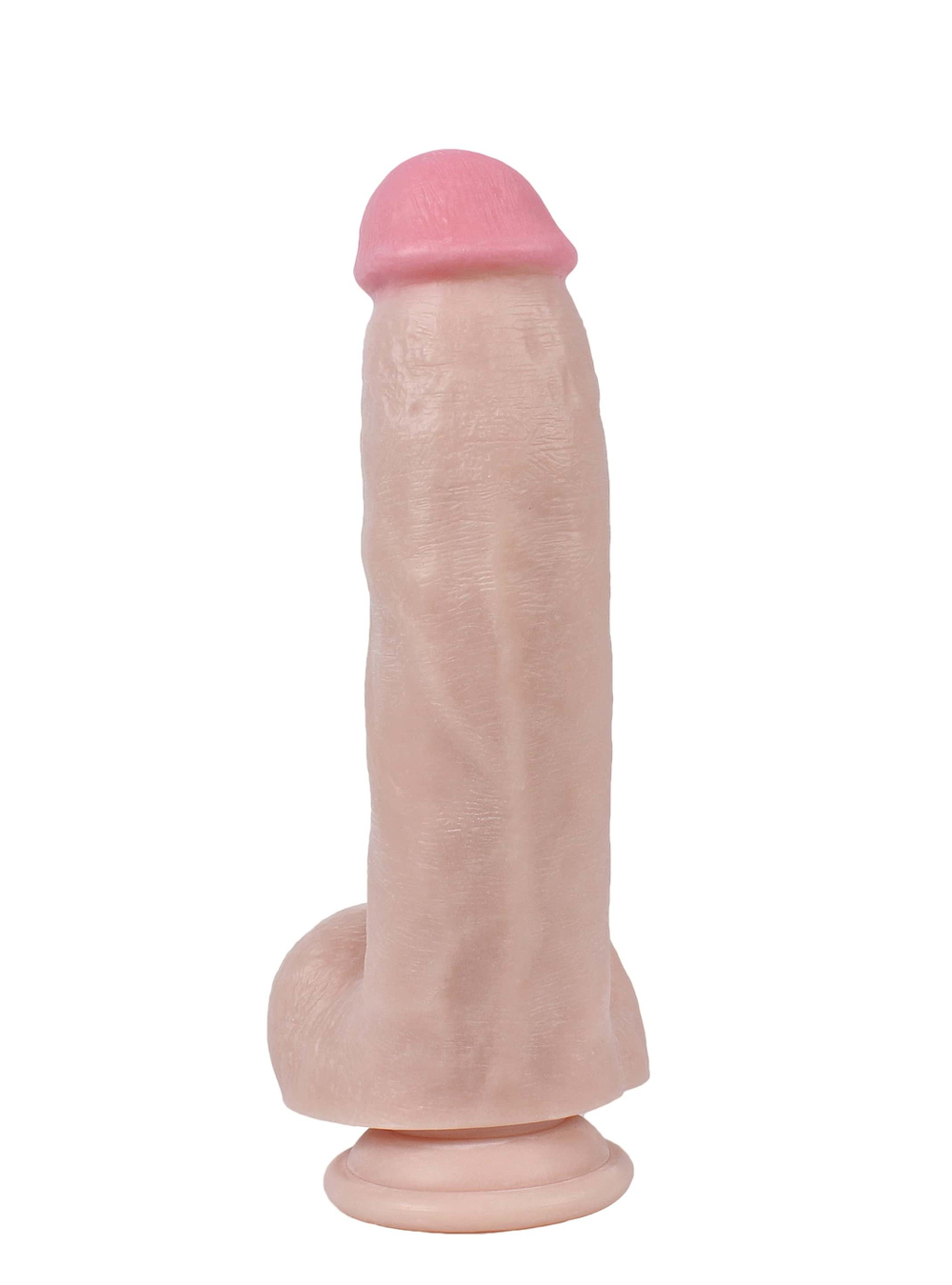 Реалистичный фаллоимитатор REAL с мошонкой на присоске, PVC, 19 x4,5 см.
