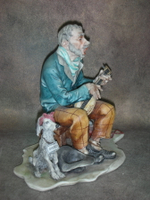 Статуэтка. Фарфор. Слепой музыкант и его верный друг. Capodimonte. Италия