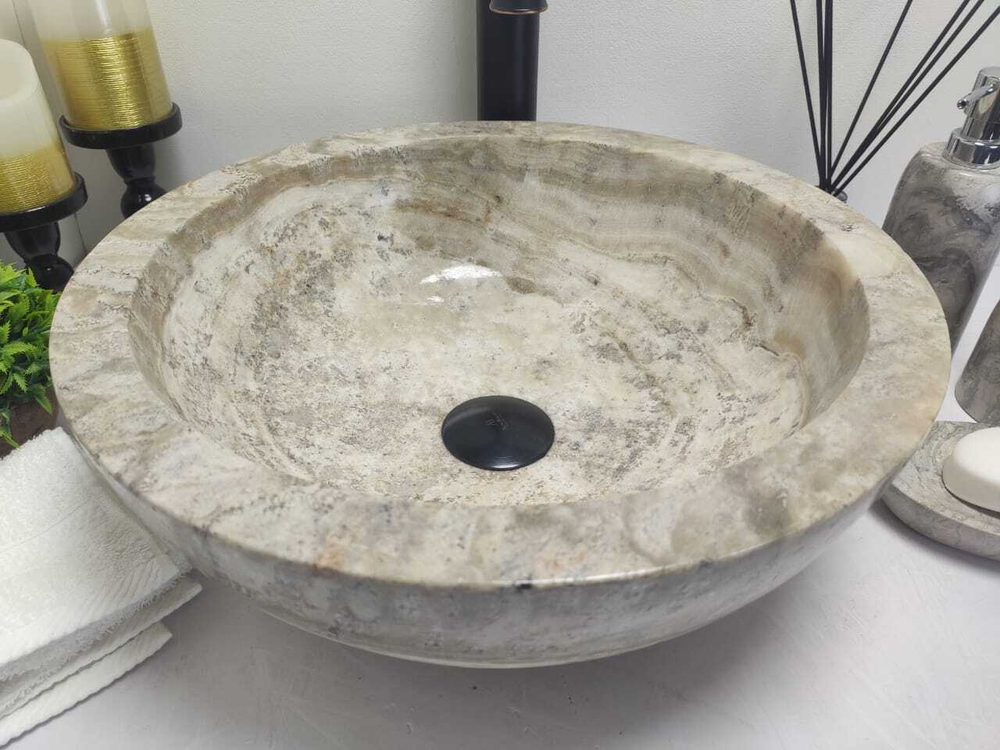 Раковина из оникса Bowl Grey Dott BO-60268 40*40*15