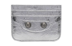Balenciaga Le Cagole Lambskin Card Holder Women"s Silver