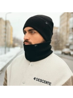 Зимний комплект вязаная шапка бини и тёплый снуд-бафф