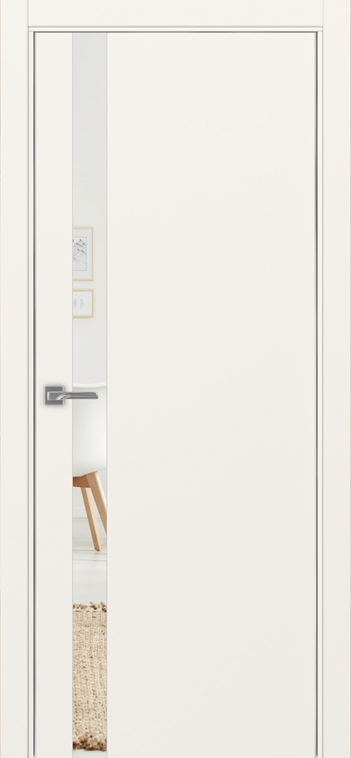 Межкомнатная дверь Optima Porte НЕАПОЛЬ 211 Зеркало, Алюминиевая кромка SC (матовое серебро) с 2-х сторон