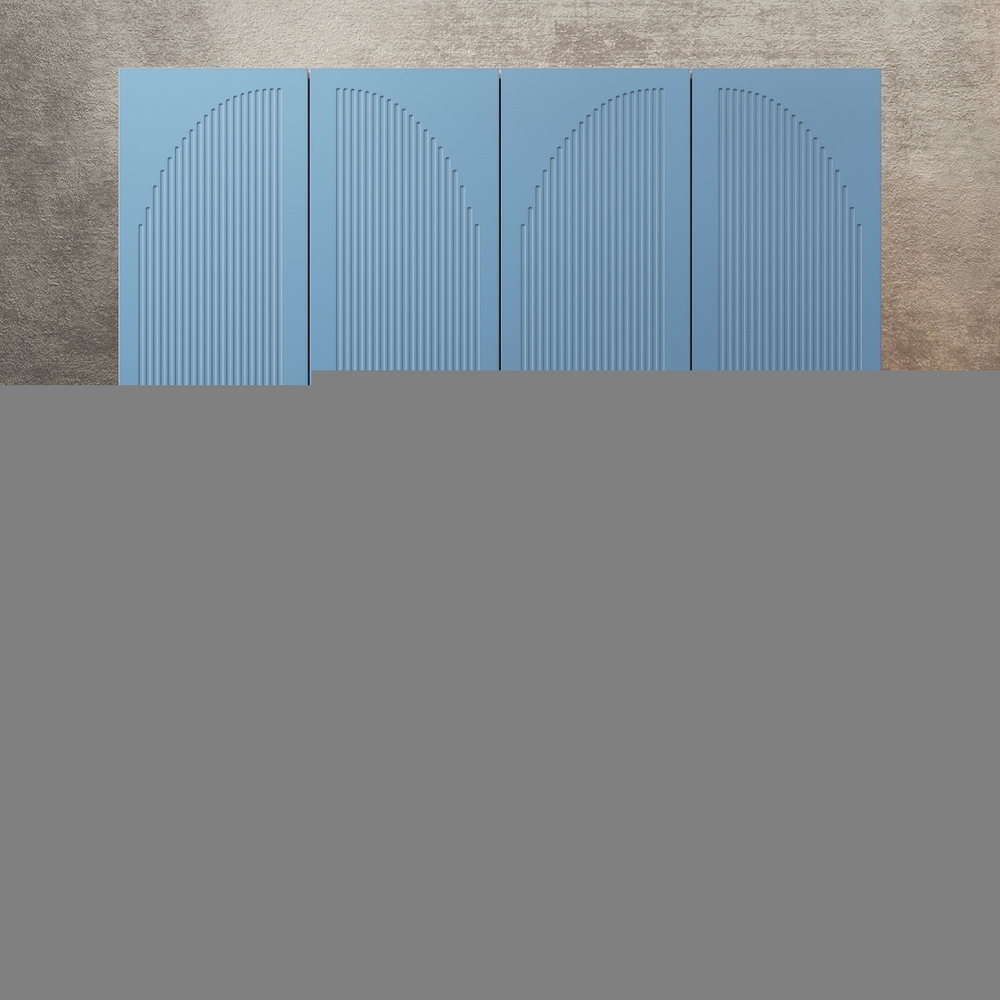 Шкаф Агератум МДФ четырехсекционный в синей эмали - Дуб молочный 8622  230*45*240