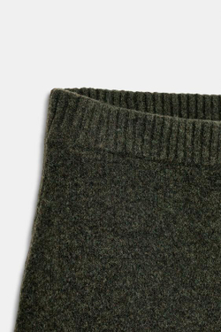 ZARA ЮБКА МИДИ ИЗ МЯГКОГО ТРИКОТАЖА, ЗЕЛЕНЫЙ МЕЛАНЖ