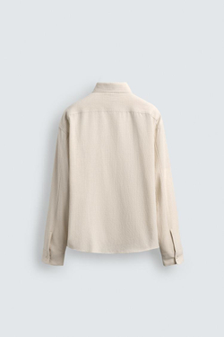 ZARA РУБАШКА RELAXED FIT В КЛЕТКУ, ЭКРЮ