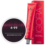 Краска для волос Igora Royal 4-99 Средний коричневый фиолетовый экстра Schwarzkopf Professional, 60 мл