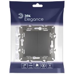 14-1106-05 ЭРА Переключатель двойной, 10АХ-250В, IP20, Эра Elegance, антрацит