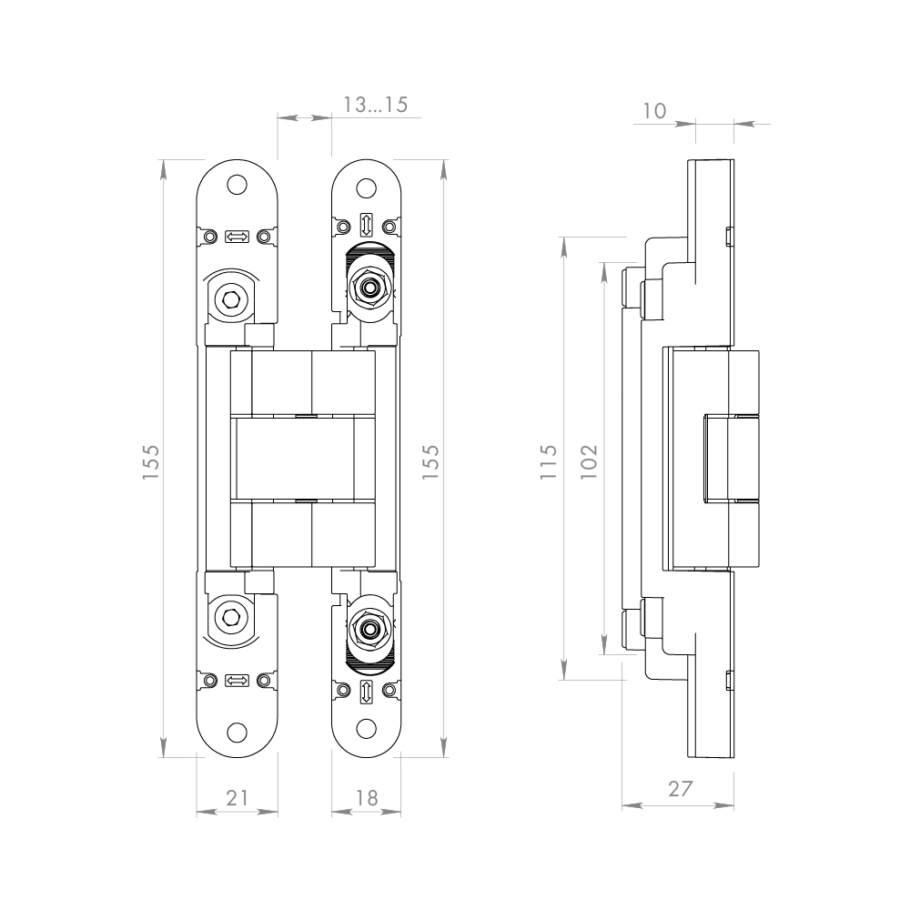 Петля скрытой установки U3D2400.VPG SC мат. хром TECH
