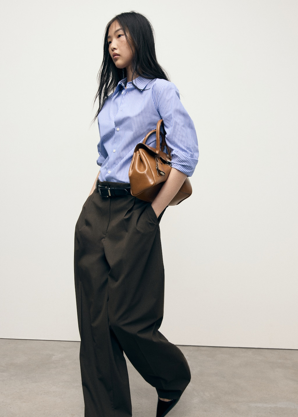 Рубашка прямого кроя из смеси хлопка и лиоцелла